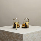 V-Logo Gold Slingback 80mm