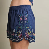 Multicolor blue shorts and Top