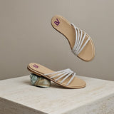 Bettina Vermillon Stella Honey Crystal Flat Sandal
