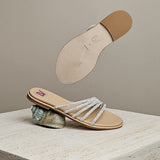 Bettina Vermillon Stella Honey Crystal Flat Sandal