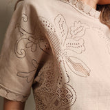 Floral Guipure Lace shorts and T Shirt Set