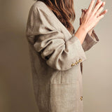 TFV Oversized Brown Shimmer Hemp Blazer