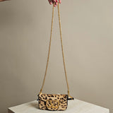 Valentino Garavani- Pony Hair Leopard V-logo Small Loco Shoulder Bag