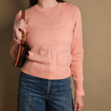 Cashmere Wool Sweater with Logo Shoulder