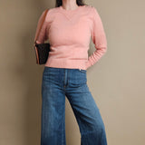 Cashmere Wool Sweater with Logo Shoulder