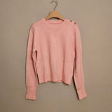 Cashmere Wool Sweater with Logo Shoulder