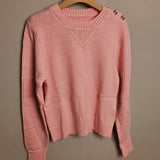 Cashmere Wool Sweater with Logo Shoulder