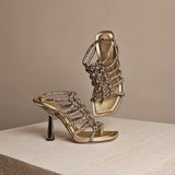 Izobel Sandal Gold Leather