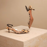 Faux Fur Trimmed PVC Pump Leopard