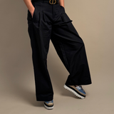 Pleated Flared Trousers