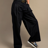Pleated Flared Trousers