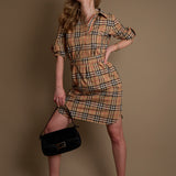 Checkered Pattern Shirt Dress