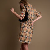 Checkered Pattern Shirt Dress