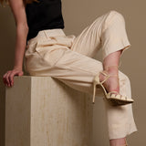 Beige Satin Trousers