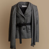 Belted Jacket with Removable Scarf