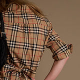 Checkered Pattern Shirt Dress