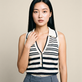 Striped Knit Sleeveless Vest