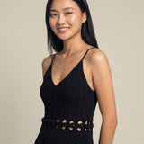 V-neck Twisted Openwork Cable Knit Camisol