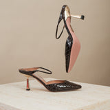 Crocodile Embossed Heels
