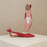Point-toe Suede Flats