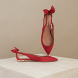 Point-toe Suede Flats
