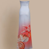 Strapless Cutout Dress with Starfish Print