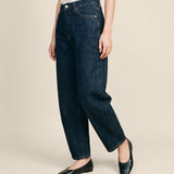 High-rise Barrel-leg Jeans