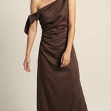 Off the Shoulder Midi Dress (Small to Size - SIZE UP)