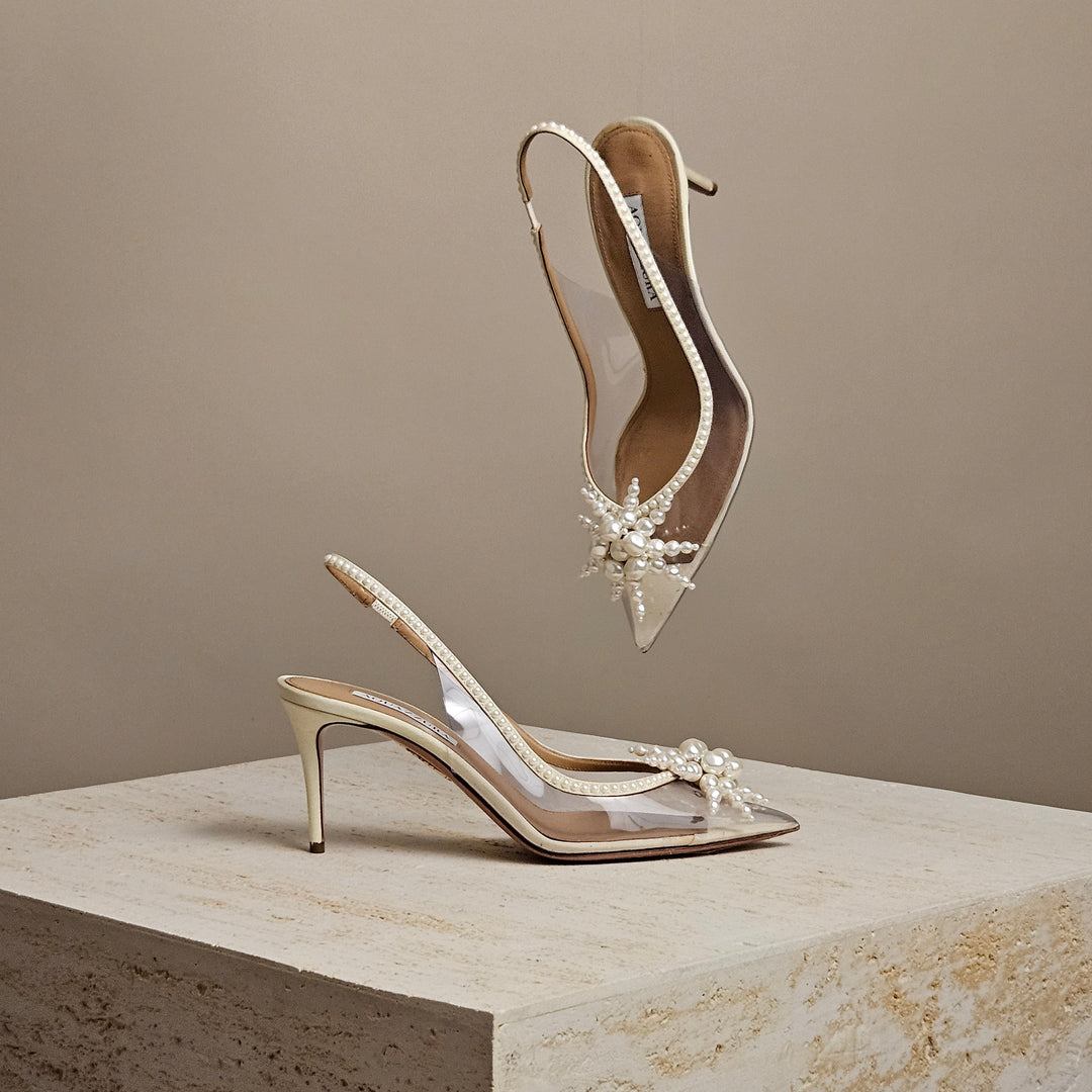 Aquazzura Vendome Plexi Sling 75mm