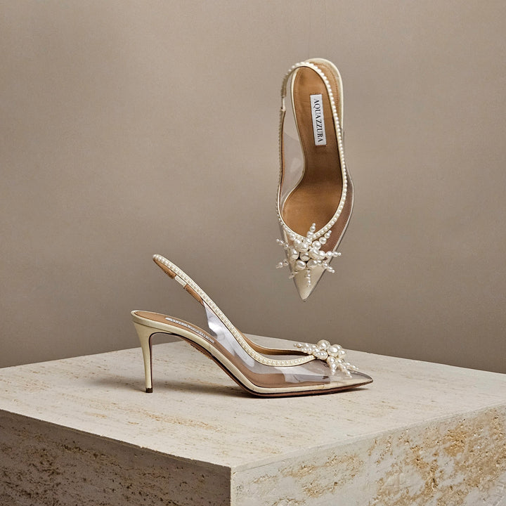 Aquazzura Vendome Plexi Sling 75mm