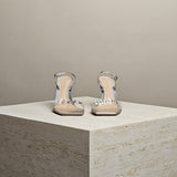 Crystal-embellished PVC and Metallic Leather Slingback Sandals