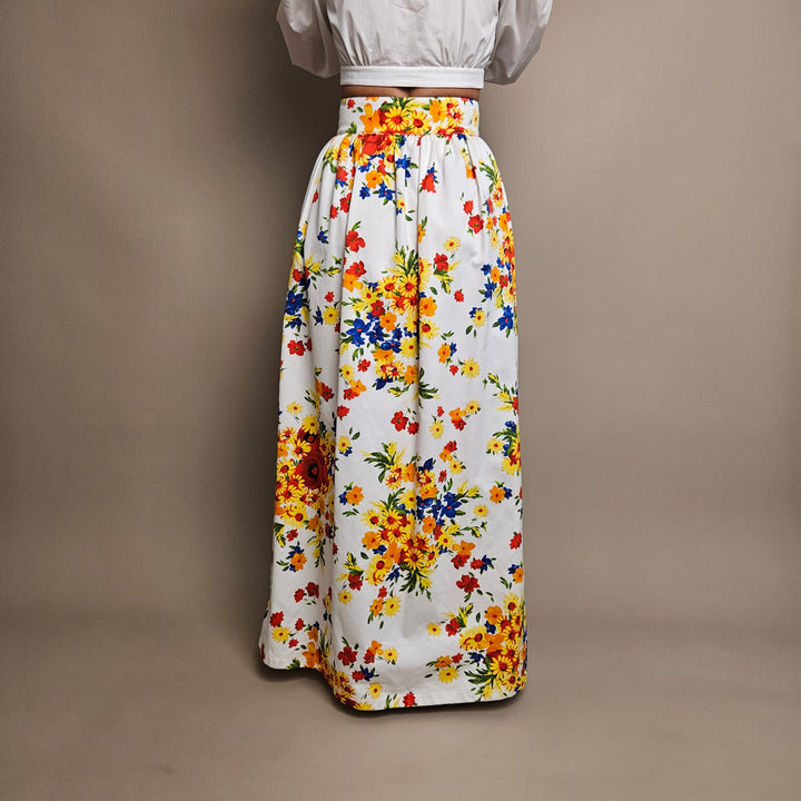 Miu Miu White Floral Skirt