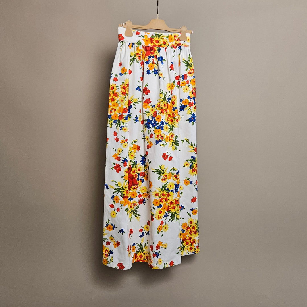 Miu Miu White Floral Skirt