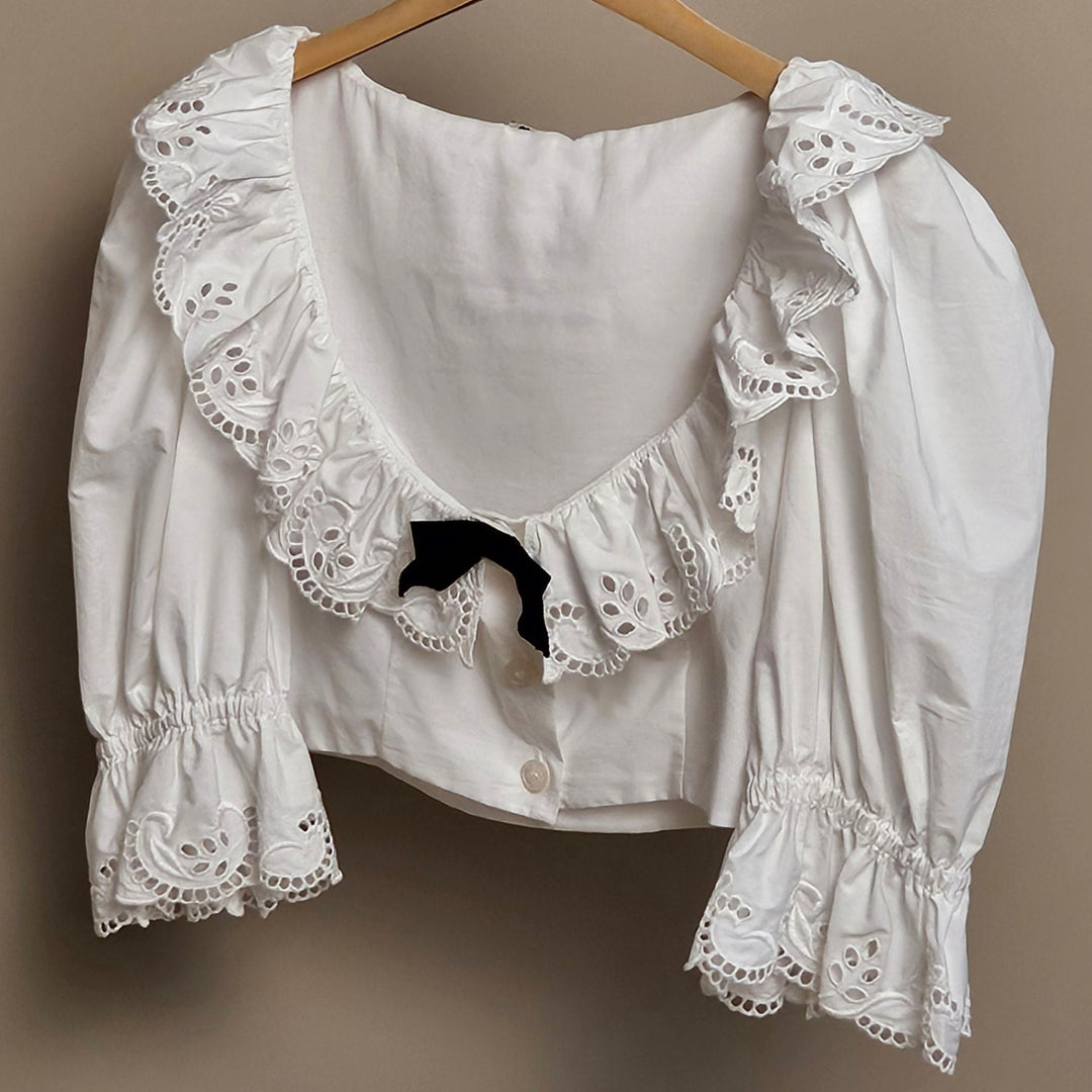 Miu Miu Embroidery Cropped Blouse