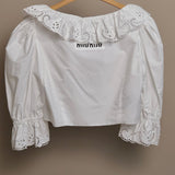 Embroidery Cropped Blouse