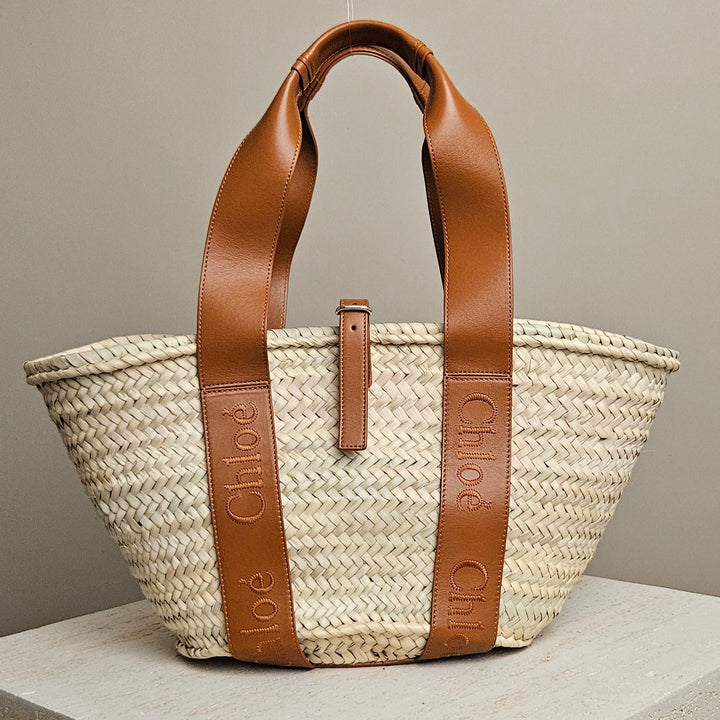 Chloe - Sense Raffia Tote Bag Medium