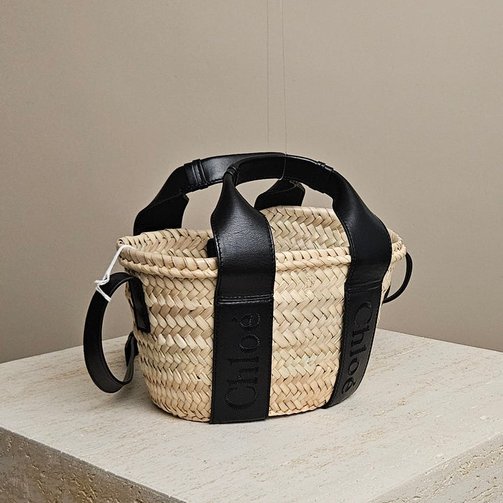 Chloe - Logo-print Raffia Tote Bag Small