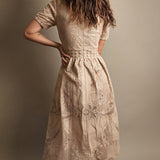 Floral pattern short sleeved dress