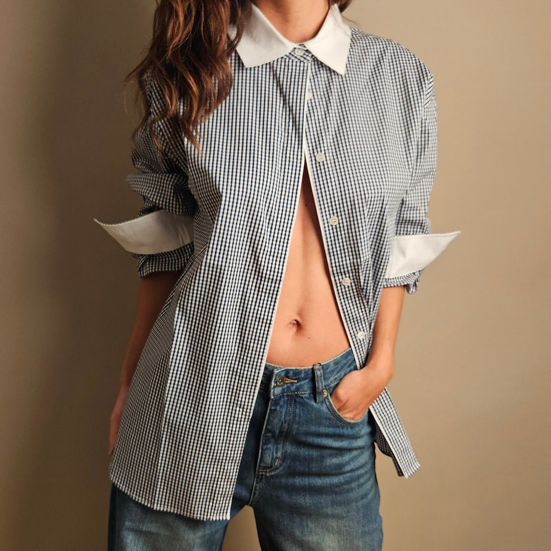 Auspice Blue checkered Button Shirt