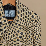 Matelassã© Double-breasted Coat In Gold