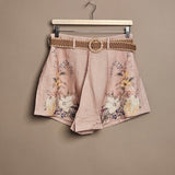 Waverly Belted Floral Linen Shorts