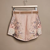 Waverly Belted Floral Linen Shorts