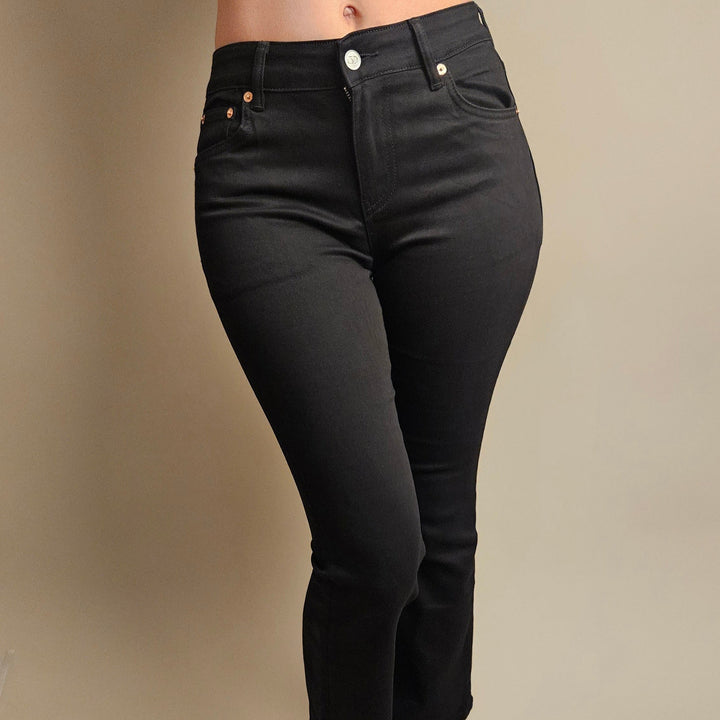 Valentino Garavani Black V-Logo Pocket Stretch Flare Jeans