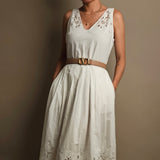 Valentino Broderie Anglaise Cotton midi dress