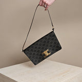Trapeze Canvas Triomphe Shoulder Bag Brown Canvas