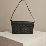 Trapeze Canvas Triomphe Shoulder Bag Brown Canvas