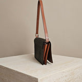 Trapeze Canvas Triomphe Shoulder Bag Brown Canvas