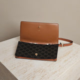 Trapeze Canvas Triomphe Shoulder Bag Brown Canvas