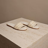 White Pearl Minea Flat Sandal