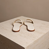 White Pearl Minea Flat Sandal